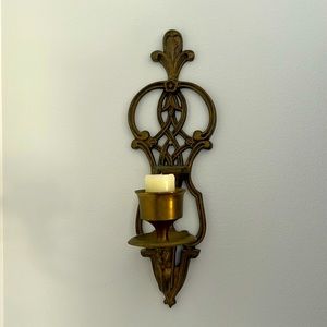 Brass wall candle holder